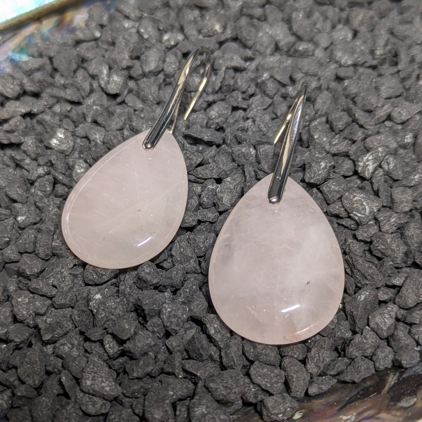 Rose Quartz Teardrop Earrings