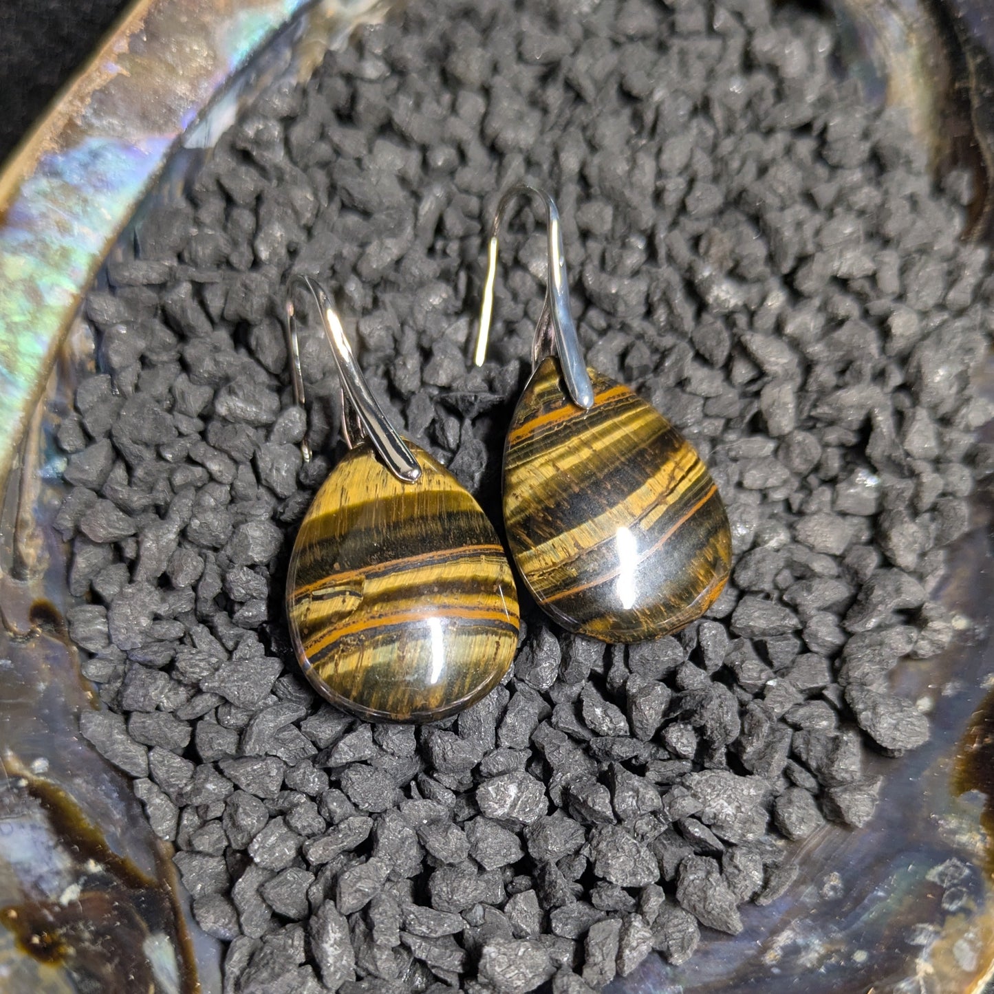 Tiger's Eye Teardrop Earrings