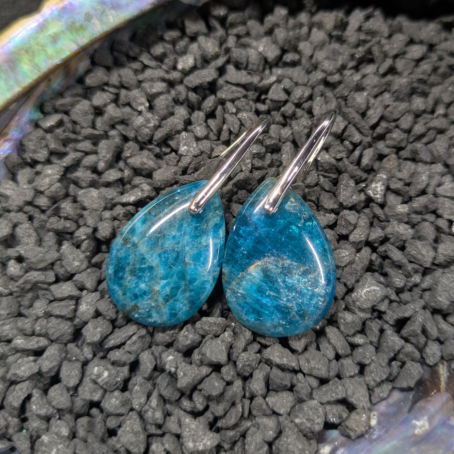 Blue Apatite Teardrop Earrings