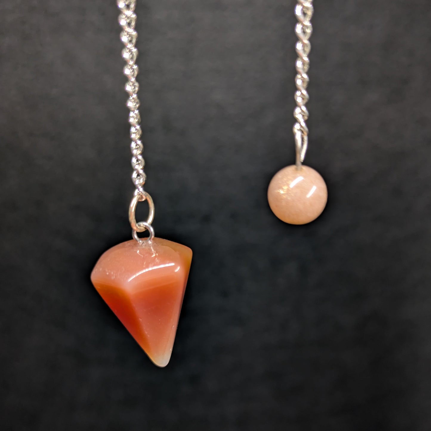 Carnelian Polished Crystal Pendulum (7.5")