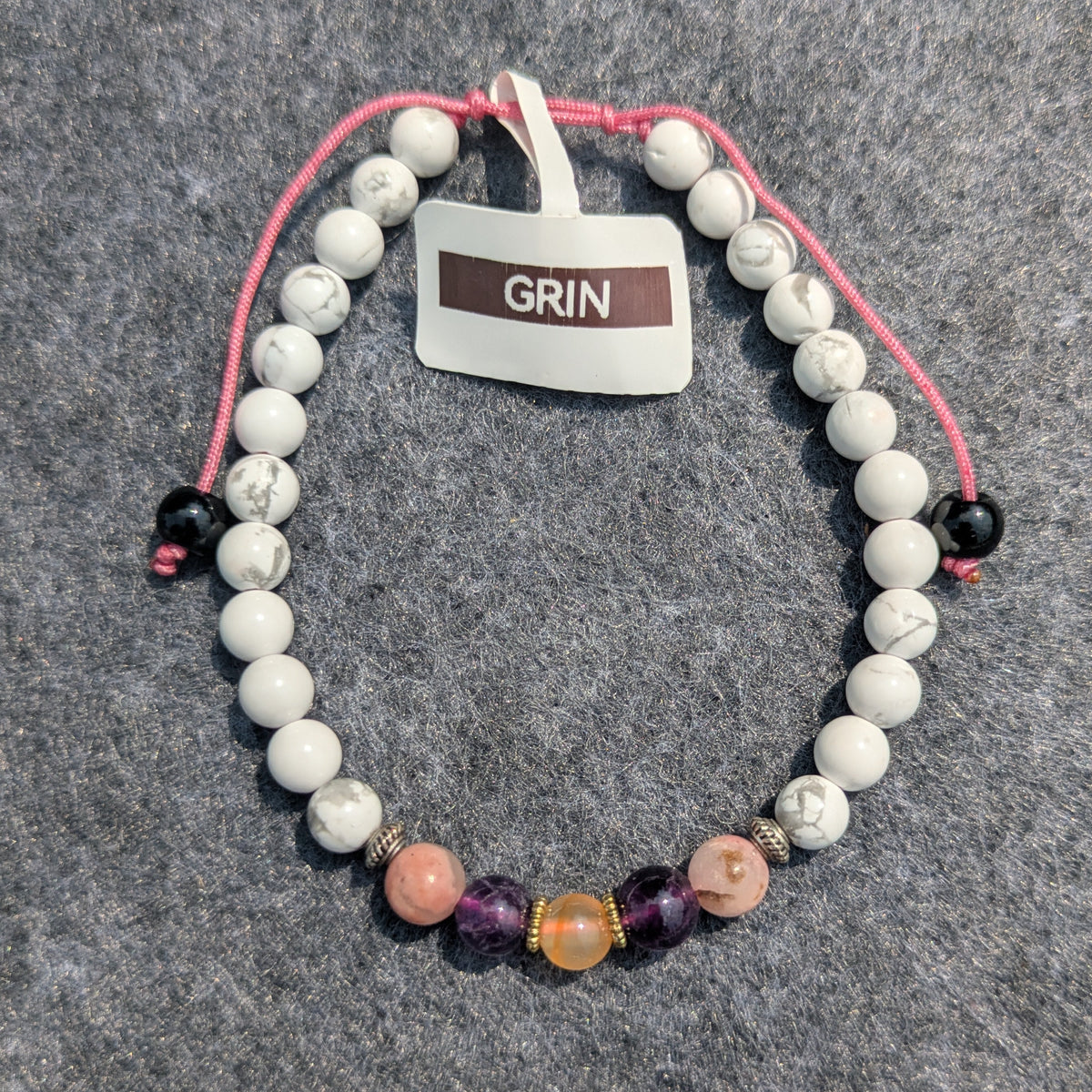 "Grin" - 6mm Beaded Bracelet (String)
