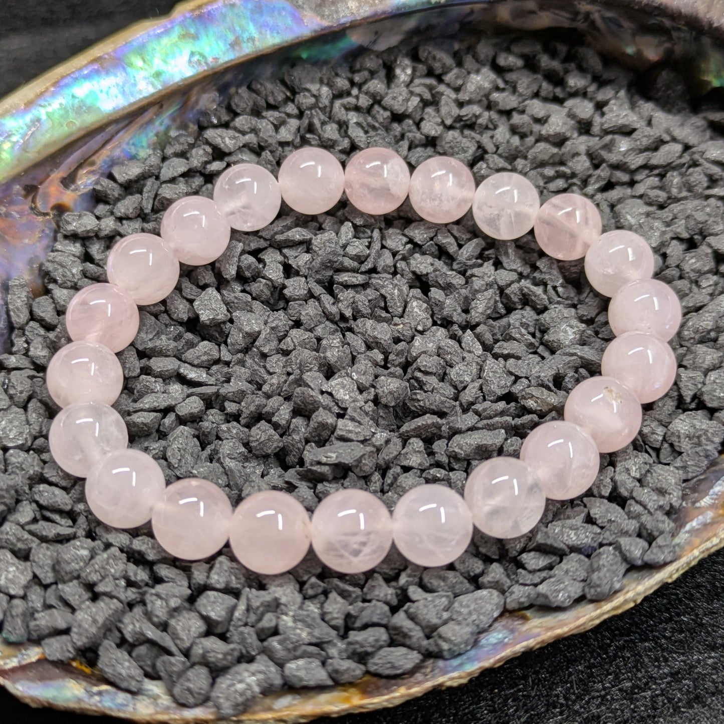8mm Beaded Rose Quartz Bracelet