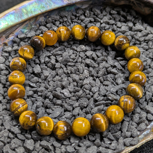 8mm Beaded Tiger's Eye Bracelet