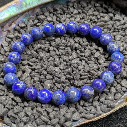 8mm Beaded Lapis Lazuli Bracelet