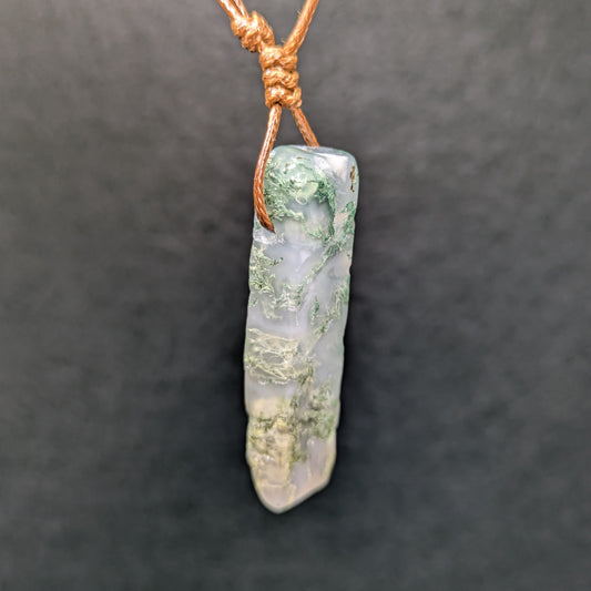 Moss Agate Adjustable Crystal Necklace