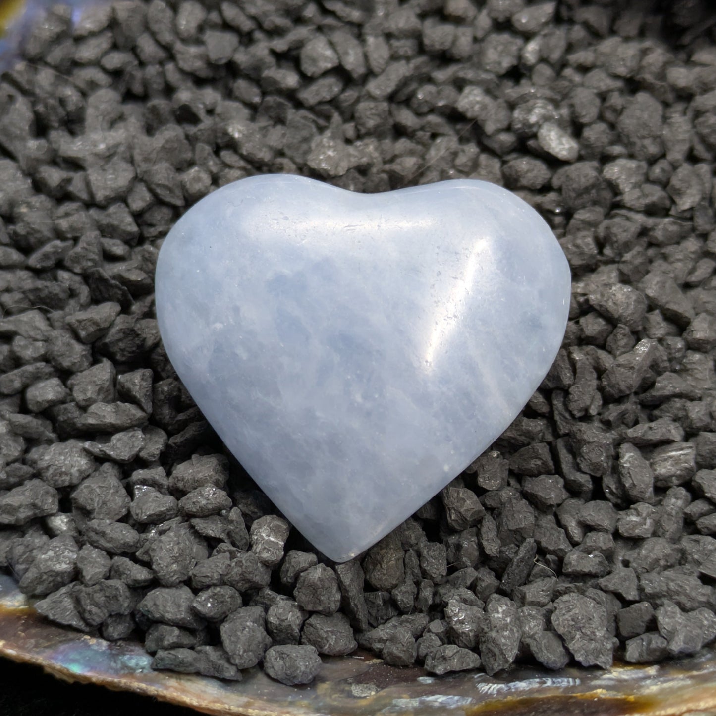 Blue Lace Agate Heart Polished Stone (1.4")