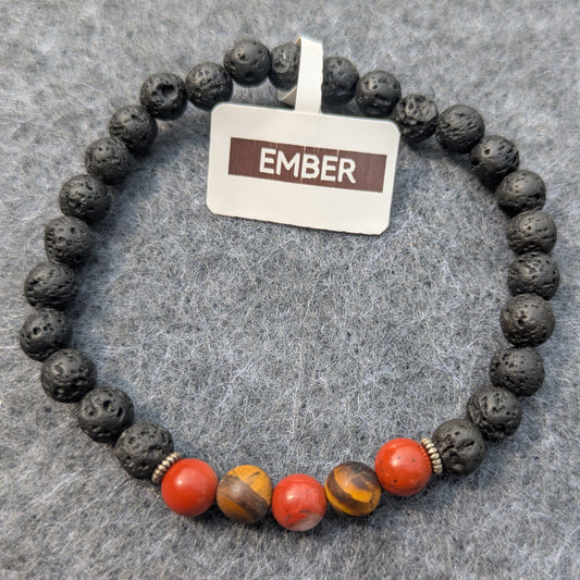"Ember" - 6mm Beaded Bracelet (Elastic)