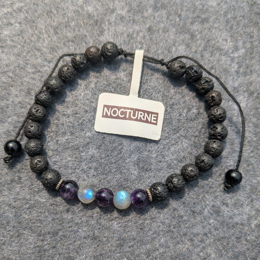 "Nocturne" - 6mm Beaded Bracelet (String)